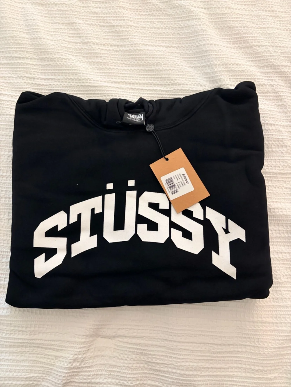 Stussy Black Hoodie with White Logo